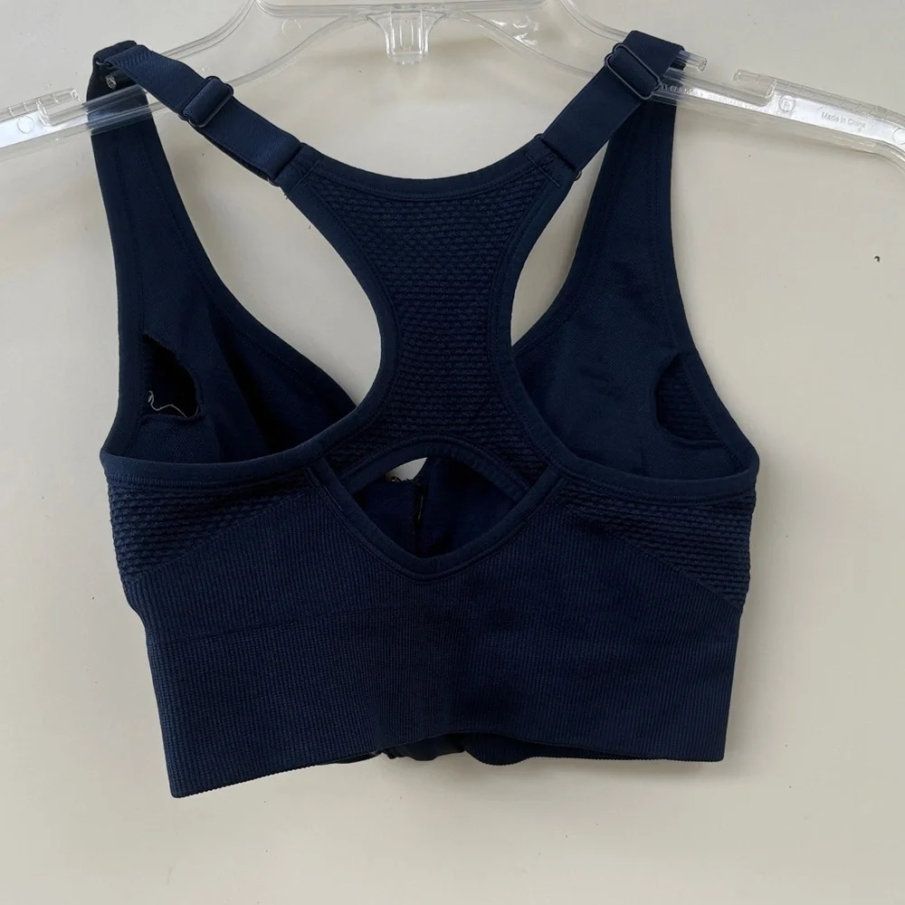 Women's Navy Sports Bra - Picture 3 of 5